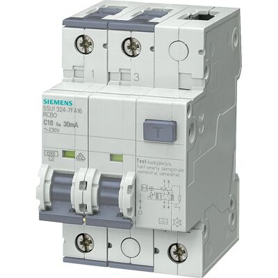 Interrupteur différentiel Siemens 5SU1324-7FA16 - 16A 30mA Type A - Publicité Interrupteur différentiel Siemens 5SU1324-7FA16 - 16A 30mA Type A - Publicité