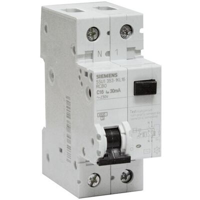 Siemens Sentron RCBO 16A 2P Type AC Montage sur rail DIN - Publicité Siemens Sentron RCBO 16A 2P Type AC Montage sur rail DIN - Publicité