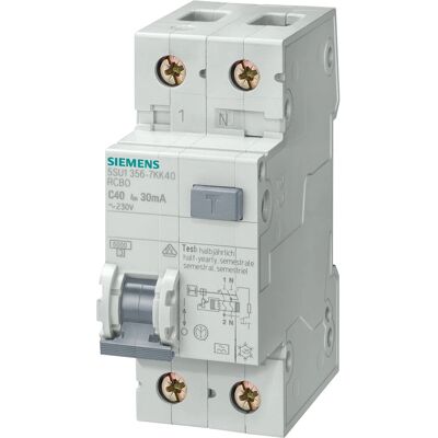 Siemens 5SU1356-6KK20 Leitungsschutzschalter - 20A, Typ B, 0.03A, DIN-Schiene Siemens 5SU1356-6KK20 Leitungsschutzschalter - 20A, Typ B, 0.03A, DIN-Schiene
