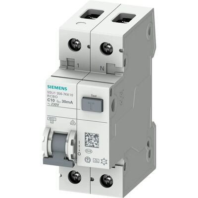 Marque Siemens Modèle 5SU1356-7KK10 - Interrupteur différentiel RCCB 1P+N 10A - Publicité Marque Siemens Modèle 5SU1356-7KK10 - Interrupteur différentiel RCCB 1P+N 10A - Publicité