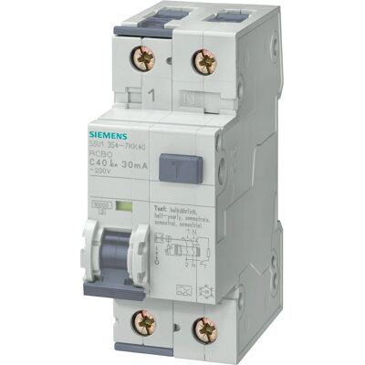 Siemens 5SU1154-6KK16 Schutzschalter - 2-polig 16A Grau Siemens 5SU1154-6KK16 Schutzschalter - 2-polig 16A Grau