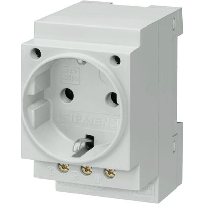 Siemens 5TE6800 Steckdose - 16A, DIN-Schiene, Grau - Elektrosockel Siemens 5TE6800 Steckdose - 16A, DIN-Schiene, Grau - Elektrosockel