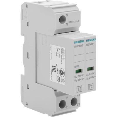 Protector de Sobretensiones Siemens 5SD74220 - Tipo 2, 40kA, DIN Rail Protector de Sobretensiones Siemens 5SD74220 - Tipo 2, 40kA, DIN Rail