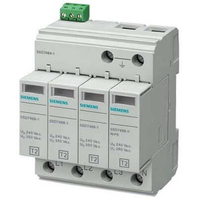 Supresor de sobretensión Siemens Tipo 2 4P 20Ka 350V - Protector de Sobretensiones Supresor de sobretensión Siemens Tipo 2 4P 20Ka 350V - Protector de Sobretensiones