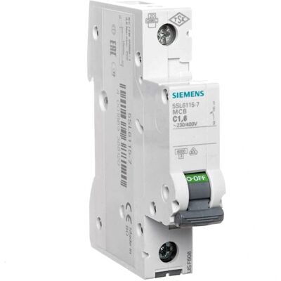 Siemens Leitungsschutzschalter 5SL6115-7 - 1 Pol - 1,6A - 230/400V Siemens Leitungsschutzschalter 5SL6115-7 - 1 Pol - 1,6A - 230/400V
