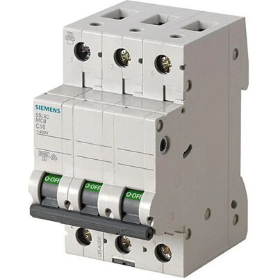 Interruptor automático Siemens 3P 13A Tipo C SENTRON Montaje en Carril DIN Interruptor automático Siemens 3P 13A Tipo C SENTRON Montaje en Carril DIN