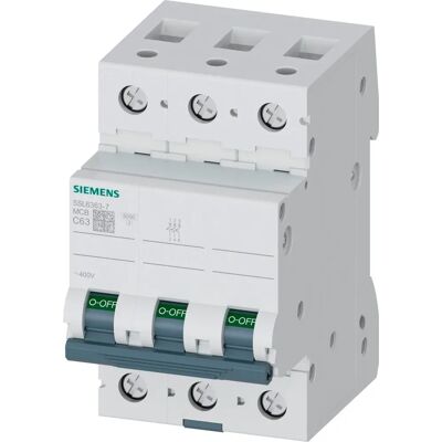 Siemens 63A Modell 5SL637BB Sikring - 3P 6KA IP20 Siemens 63A Modell 5SL637BB Sikring - 3P 6KA IP20