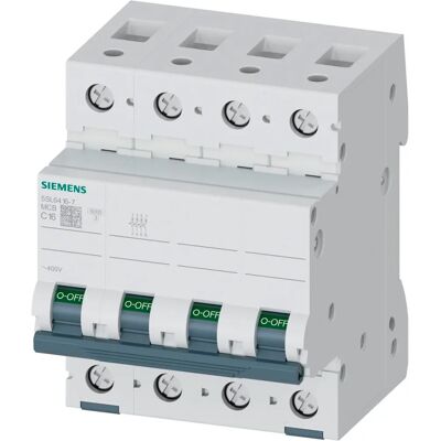 Siemens 16A 4-poliger Leitungsschutzschalter - 6kA C-Kurve Siemens 16A 4-poliger Leitungsschutzschalter - 6kA C-Kurve