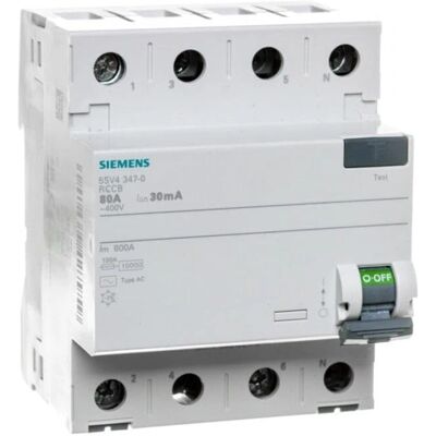 Siemens 5SV43470 - 4-poliger Differenzstromkreis- schalter Siemens 5SV43470 - 4-poliger Differenzstromkreis- schalter