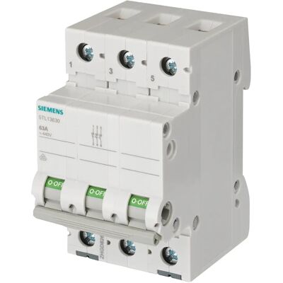 Interruptor de 3 polos de la marca Siemens - 100A 440V - Control industrial Interruptor de 3 polos de la marca Siemens - 100A 440V - Control industrial