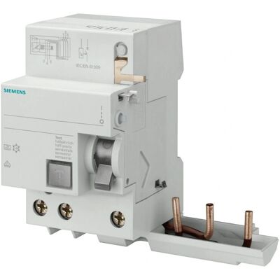 Siemens - Bloqueo diferencial 3 módulos 40A 30mA AC - Dispositivo de corriente residual Siemens - Bloqueo diferencial 3 módulos 40A 30mA AC - Dispositivo de corriente residual