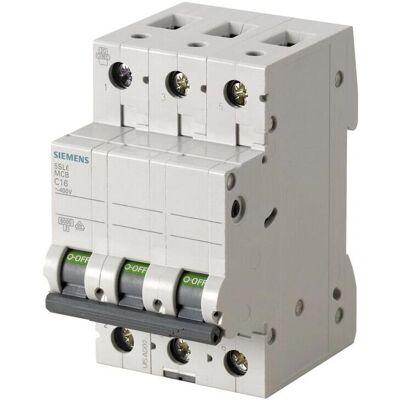 Disjoncteur Siemens - 3P 16A 6kA Type C - 3 Modules - Publicité Disjoncteur Siemens - 3P 16A 6kA Type C - 3 Modules - Publicité