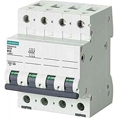 Disjoncteur Siemens 4P 25A 6kA Type C - 4 Modules - Publicité Disjoncteur Siemens 4P 25A 6kA Type C - 4 Modules - Publicité