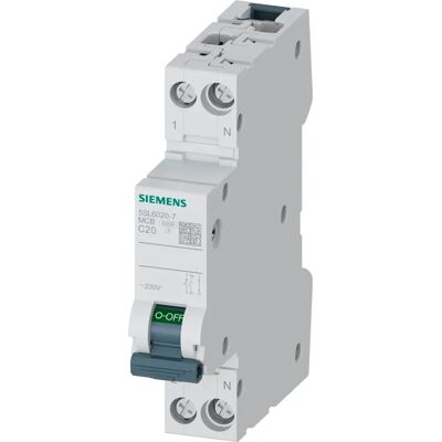 Siemens - Kompakt 20A Leitungsschutzschalter - 1P+N - IP20 Siemens - Kompakt 20A Leitungsschutzschalter - 1P+N - IP20