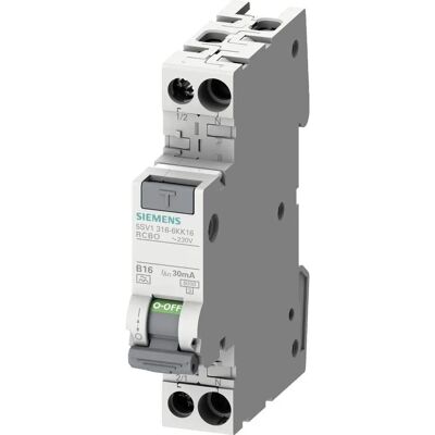 Siemens 5SV13167KK06 Aardlekschakelaar en Automaat - Compact, 2-polig, 6A Siemens 5SV13167KK06 Aardlekschakelaar en Automaat - Compact, 2-polig, 6A