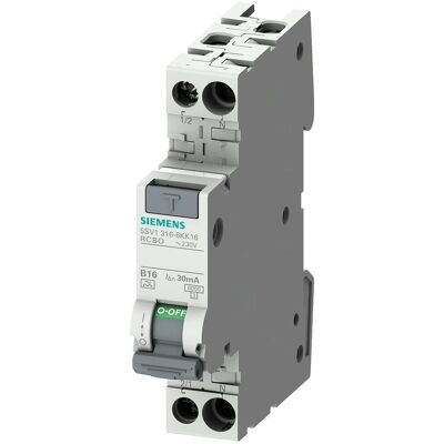 Siemens Leitungsschutzschalter - 6kA IP20 - 230V - 1P+N Siemens Leitungsschutzschalter - 6kA IP20 - 230V - 1P+N