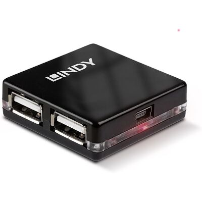 Lindy 42742 interfész hub - 4 USB 2.0 port - Fekete Lindy 42742 interfész hub - 4 USB 2.0 port - Fekete