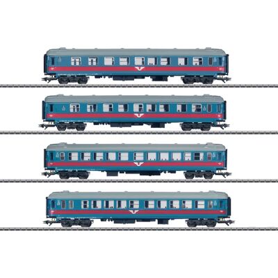 Märklin 43789 HO Modellok - 4 passagerarvagnar - Kompatibel med svenska SJ Märklin 43789 HO Modellok - 4 passagerarvagnar - Kompatibel med svenska SJ