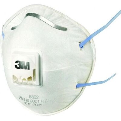 Masque anti-poussière 3M 8822C3 - FFP2 - Blanc - 3 pièces Masque anti-poussière 3M 8822C3 - FFP2 - Blanc - 3 pièces