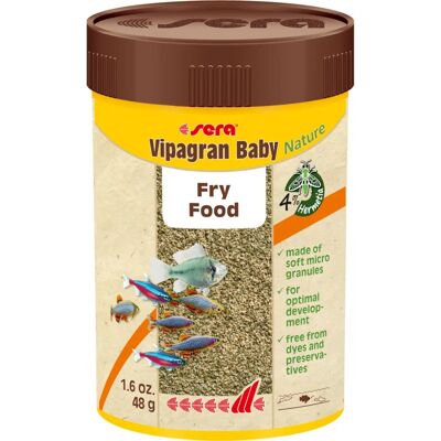 Sera Vipagran Baby Nature Fischfutter - Mikrokörner für Jungfische - 48 g Sera Vipagran Baby Nature Fischfutter - Mikrokörner für Jungfische - 48 g