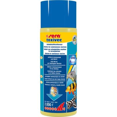 Sera toxivec - Trattamento acqua acquario - Meno cambi d'acqua Sera toxivec - Trattamento acqua acquario - Meno cambi d'acqua