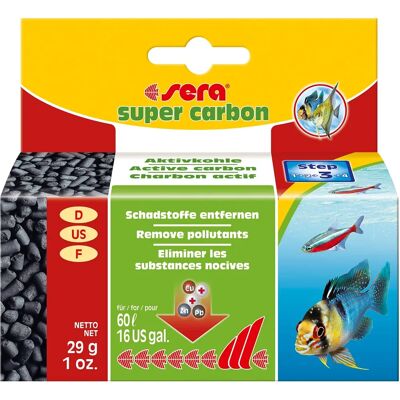Sera Super Carbon 29g - Media di Filtraggio per Acquario Sera Super Carbon 29g - Media di Filtraggio per Acquario