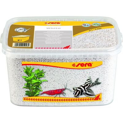 Sera Bílý akvarijní štěrk - 1-3 mm - 6 L Sera Bílý akvarijní štěrk - 1-3 mm - 6 L