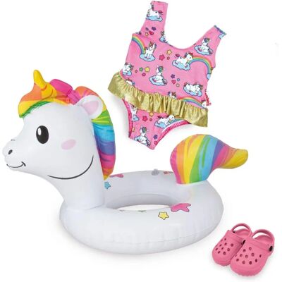 Ensemble de natation licorne arc-en-ciel Heless - Accessoires pour poupées Ensemble de natation licorne arc-en-ciel Heless - Accessoires pour poupées