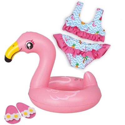 Ensemble de Natation Flamant Rose Heless - Pour Poupée Ensemble de Natation Flamant Rose Heless - Pour Poupée