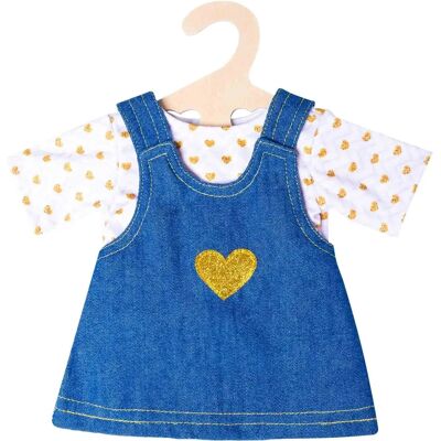 Heless Goldstück Puppen-Jeanskleid mit T-Shirt - Puppenkleidung Heless Goldstück Puppen-Jeanskleid mit T-Shirt - Puppenkleidung