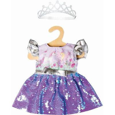 Robe de poupée Heless avec sequins réversibles, couronne - Robe de poupée Robe de poupée Heless avec sequins réversibles, couronne - Robe de poupée