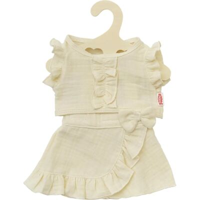 Tenue poupée en coton bio Ecru - Ruffles, 28-35cm Tenue poupée en coton bio Ecru - Ruffles, 28-35cm
