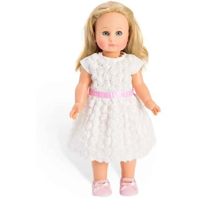 Robe de Poupée Blanche/Rose avec Roses - Vêtement de Poupée Robe de Poupée Blanche/Rose avec Roses - Vêtement de Poupée