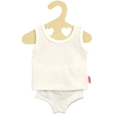 Ensemble de Sous-vêtements et Top Blanc pour Poupées Heless - 20-25 cm Ensemble de Sous-vêtements et Top Blanc pour Poupées Heless - 20-25 cm