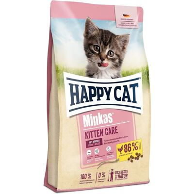 Happy Cat Minkas Kitten - Poulet - Nourriture sèche pour chats - Publicité Happy Cat Minkas Kitten - Poulet - Nourriture sèche pour chats - Publicité