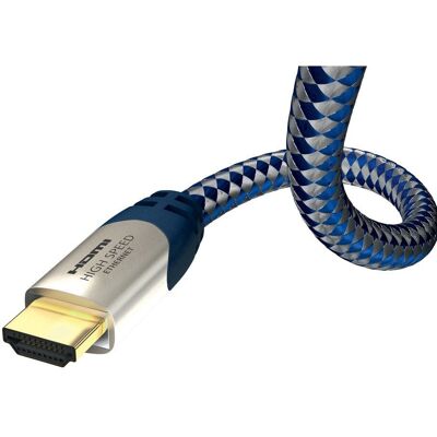 Câble HDMI Premium Inakustik - 5 m - Bleu, Argent - Publicité Câble HDMI Premium Inakustik - 5 m - Bleu, Argent - Publicité