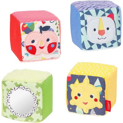 Fehn Color Friends Miękkie Kostki Zestaw - Zabawki dla Niemowląt Fehn Color Friends Miękkie Kostki Zestaw - Zabawki dla Niemowląt
