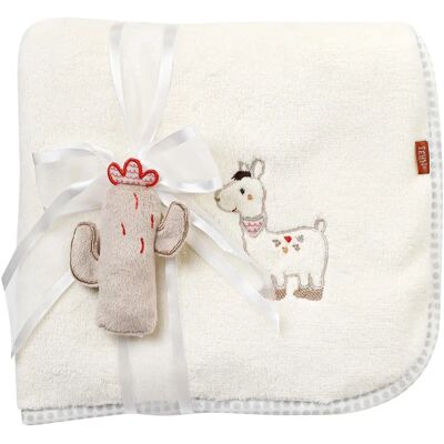 Babyfehn Pérou Lama Maya Couverture Bébé - Couverture avec Mascotte - Publicité Babyfehn Pérou Lama Maya Couverture Bébé - Couverture avec Mascotte - Publicité
