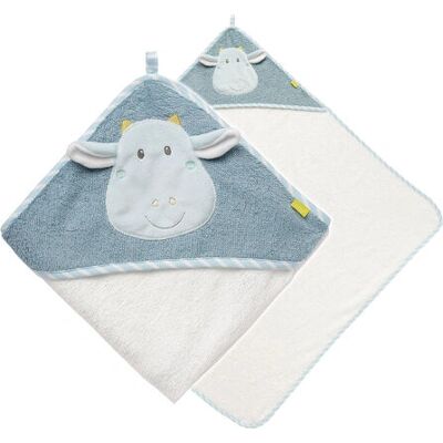 Toalha de bebê Fehn - Suave felpa, com capuz, 80x80cm Toalha de bebê Fehn - Suave felpa, com capuz, 80x80cm