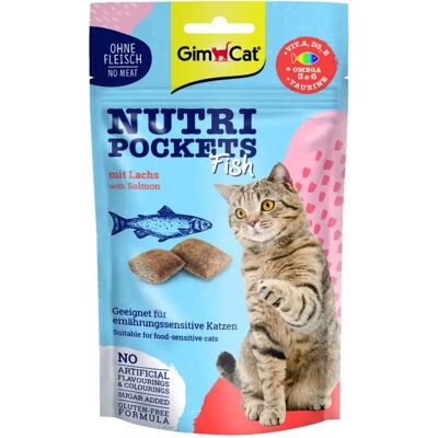 GimCat Nutri Pockets FISH au Saumon - Friandises pour chats - Publicité GimCat Nutri Pockets FISH au Saumon - Friandises pour chats - Publicité