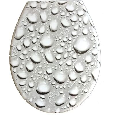 ADOB Wassertropfen Grauwc Sitz - WC Sitz mit Wassertropfen-Motiv ADOB Wassertropfen Grauwc Sitz - WC Sitz mit Wassertropfen-Motiv