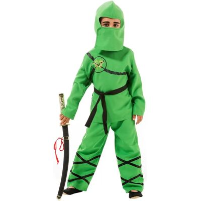 buttinette Grünes Ninja-Kostüm für Kinder - Gr. 104 - Unisex buttinette Grünes Ninja-Kostüm für Kinder - Gr. 104 - Unisex