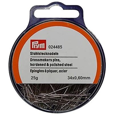 Prym Silver Dressmakers Pins - 0.60x34mm - 25g Tub Prym Silver Dressmakers Pins - 0.60x34mm - 25g Tub
