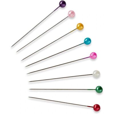 Alfinetes com Cabeça de Pérola - Cores Variadas - 40 Peças Alfinetes com Cabeça de Pérola - Cores Variadas - 40 Peças