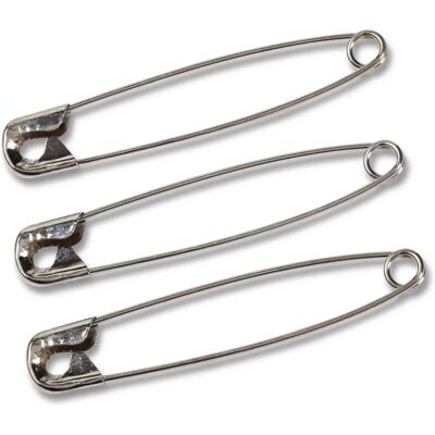 Prym Silver Safety Pins - 57mm Pack of 12 Prym Silver Safety Pins - 57mm Pack of 12