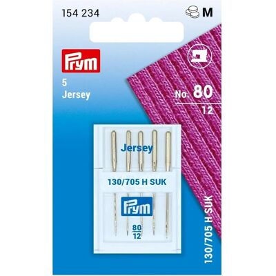Prym Silber Jersey Nähmaschinen Nadel - Größe 80/705 - Packung mit 5 Prym Silber Jersey Nähmaschinen Nadel - Größe 80/705 - Packung mit 5