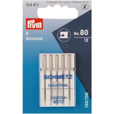 Prym Malli 80 Yleiskäyttöiset ompelukoneen neulat - 5 kpl Prym Malli 80 Yleiskäyttöiset ompelukoneen neulat - 5 kpl