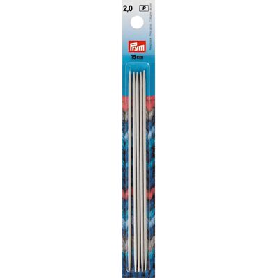 Aiguilles à tricoter doubles perles grises Prym - Publicité Aiguilles à tricoter doubles perles grises Prym - Publicité