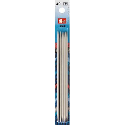 Aiguilles à tricoter Prym 6" Double Pointe Aluminium 3mm Gris - Aiguilles Aiguilles à tricoter Prym 6" Double Pointe Aluminium 3mm Gris - Aiguilles