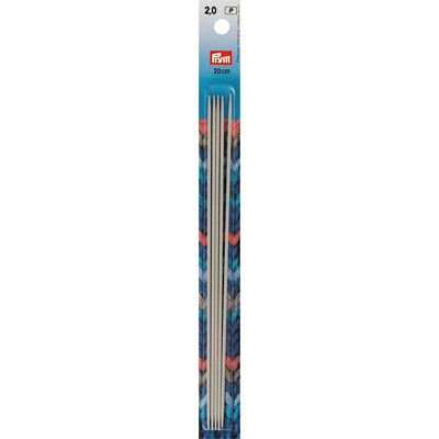 Aiguilles à tricoter doubles pointes Prym 8" en aluminium 2mm - Aiguilles - Publicité Aiguilles à tricoter doubles pointes Prym 8" en aluminium 2mm - Aiguilles - Publicité